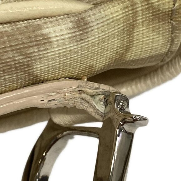 Auth DIOR/ChristianDior Flower Beige Cream Multi PVC Leather Shoulder Bag - Picture 14 of 16